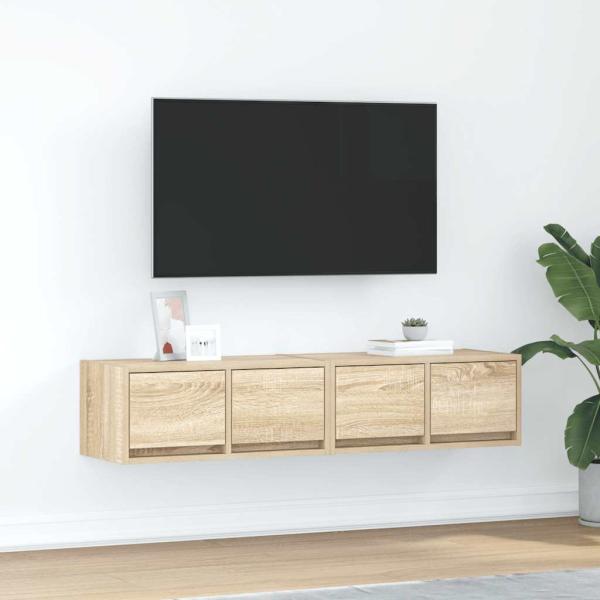 ARDEBO.de - TV-Schränke 2 Stk. Sonoma-Eiche 60x31x25,5 cm Holzwerkstoff