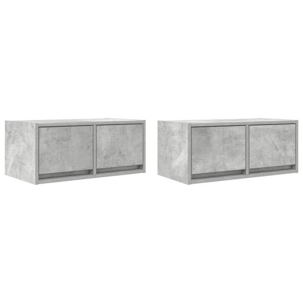 TV-Schränke 2 Stk. Betongrau 60x31x25,5 cm Holzwerkstoff