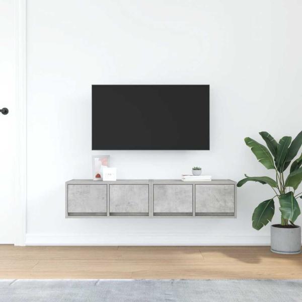 TV-Schränke 2 Stk. Betongrau 60x31x25,5 cm Holzwerkstoff