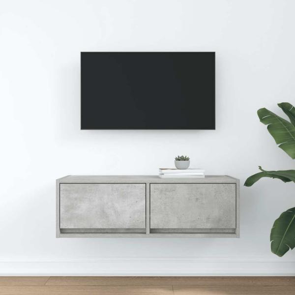 TV-Schrank Betongrau 80x31x25,5 cm Holzwerkstoff
