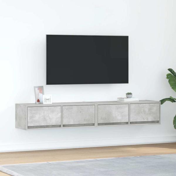 ARDEBO.de - TV-Schränke 2 Stk. Betongrau 80x31x25,5 cm Holzwerkstoff