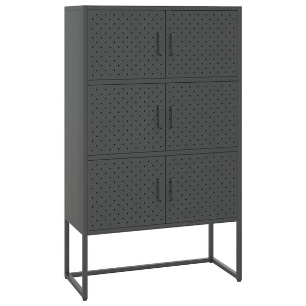 Highboard Anthrazit 80x35x135 cm Stahl