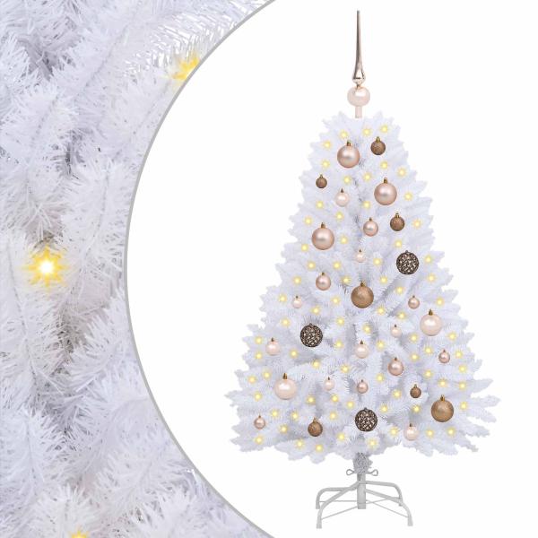 Künstlicher Weihnachtsbaum Weiß 68 x 68 x 120 cm PVC und Metall