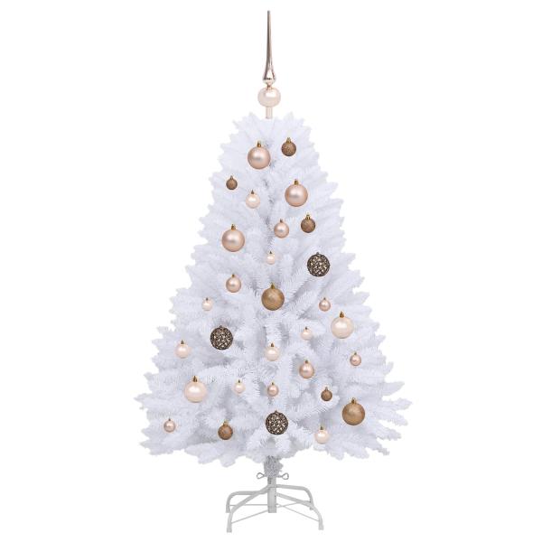 Künstlicher Weihnachtsbaum Weiß 68 x 68 x 120 cm PVC und Metall