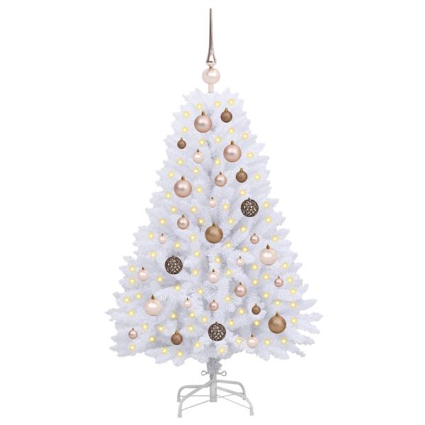 Künstlicher Weihnachtsbaum Weiß 68 x 68 x 120 cm PVC und Metall