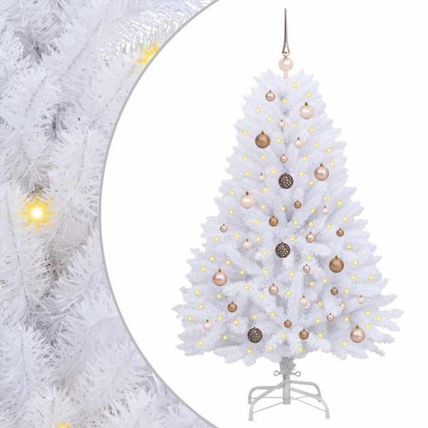 Künstlicher Weihnachtsbaum Weiß 80 x 80 x 150 cm PVC und Metall