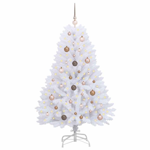 Künstlicher Weihnachtsbaum Weiß 80 x 80 x 150 cm PVC und Metall