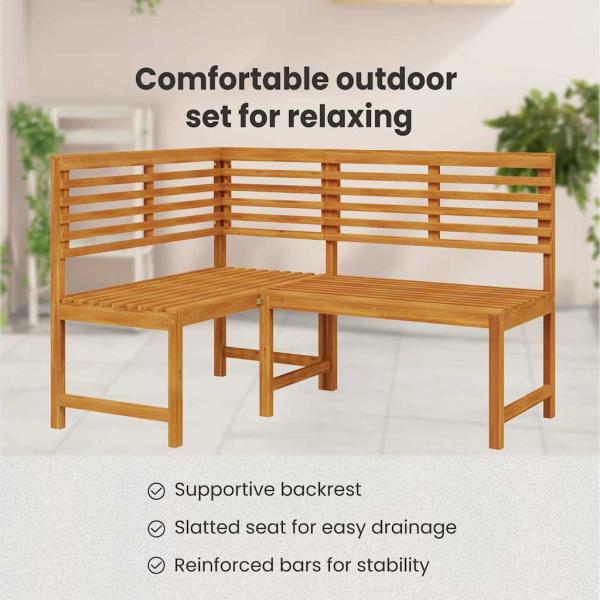 Gartenbänke Set 4 pcs Braun Akazie Massivholz