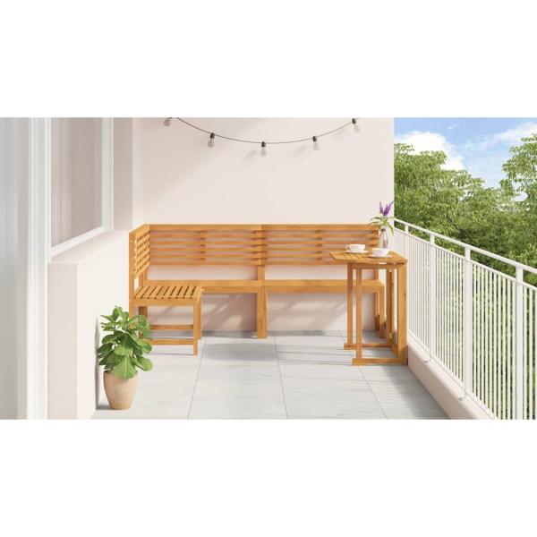 Gartenbänke Set 3 pcs Braun Massivholz Akazie