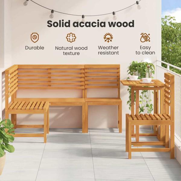 Gartenbänke Set 3 pcs Braun Massivholz Akazie