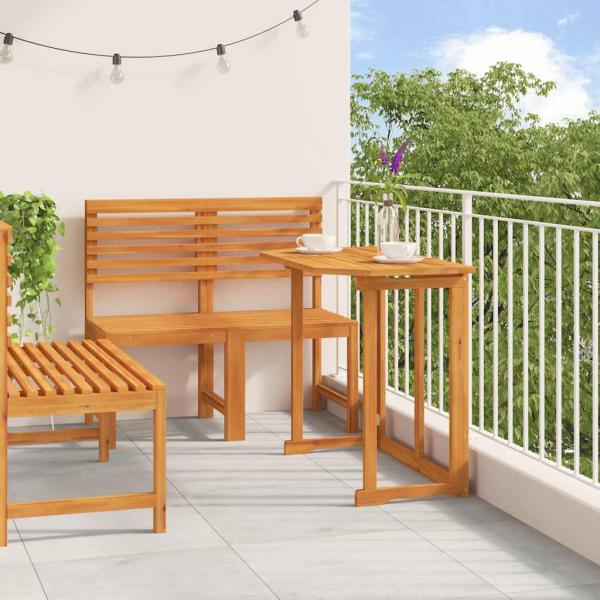 Garten Bistro Set 3 pcs Braun Massivholz Akazie