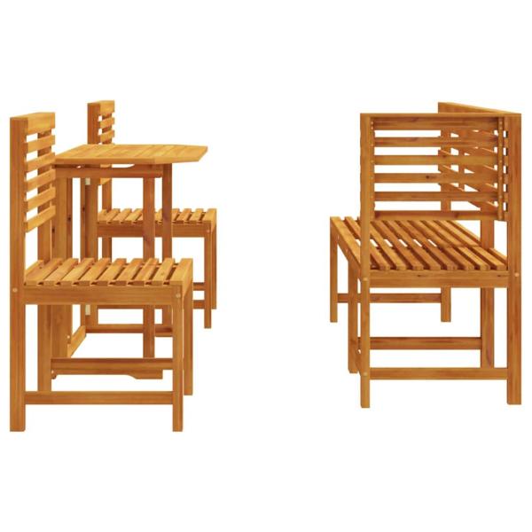 Garten Bistro Set 5 pcs Braun Massivholz Akazie