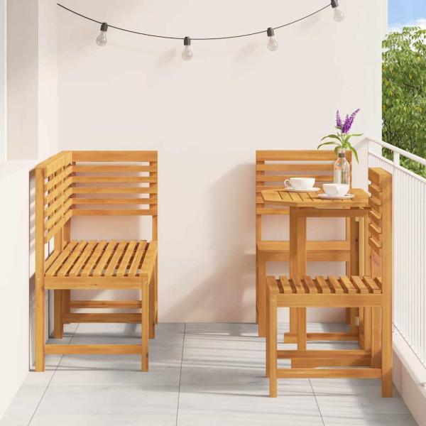 Garten Bistro Set 5 pcs Braun Massivholz Akazie