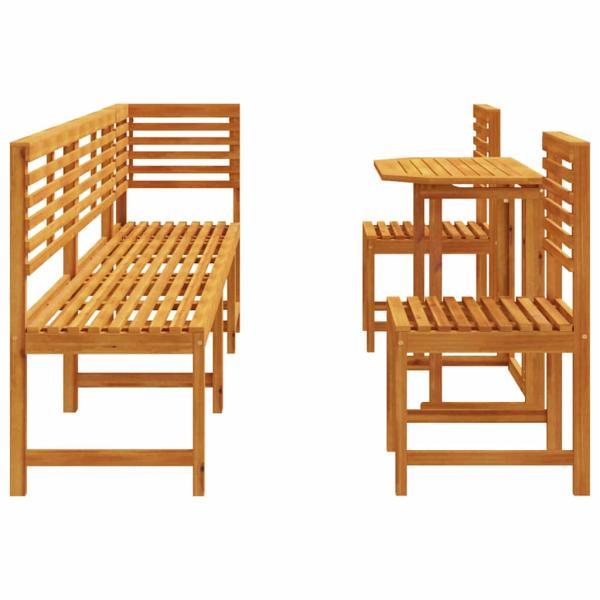 Garten Bistro Set 6 pcs Braun Massivholz Akazie