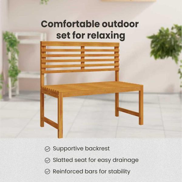 Garten Bistro Set 6 pcs Braun Massivholz Akazie