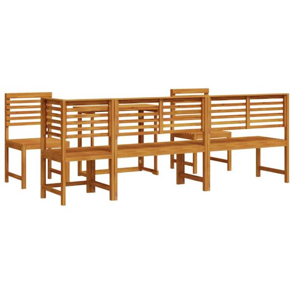 Garten Bistro Set 6 pcs Braun Massivholz Akazie