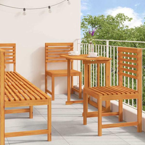 Garten Bistro Set 6 pcs Braun Massivholz Akazie
