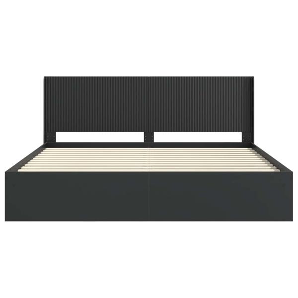 Bettgestell mit Stauraum und Kopfteil Schwarz 200 x 200 cm