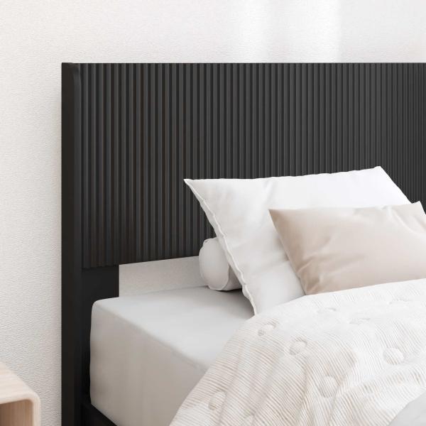 Bettgestell mit Stauraum und Kopfteil Schwarz 100 x 200 cm