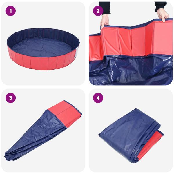 Kinder Schwimmbecken Ø300 x 38 cm Rund für Kind für Rot