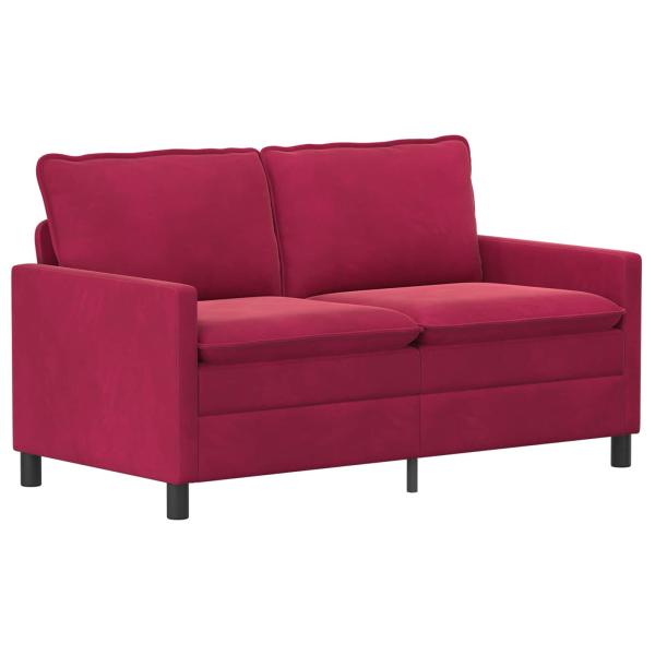 Sofa Set 2 stk. Weinrot Samt