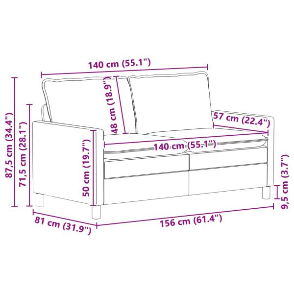 Sofa Set 2 Stk. Gelb Samt