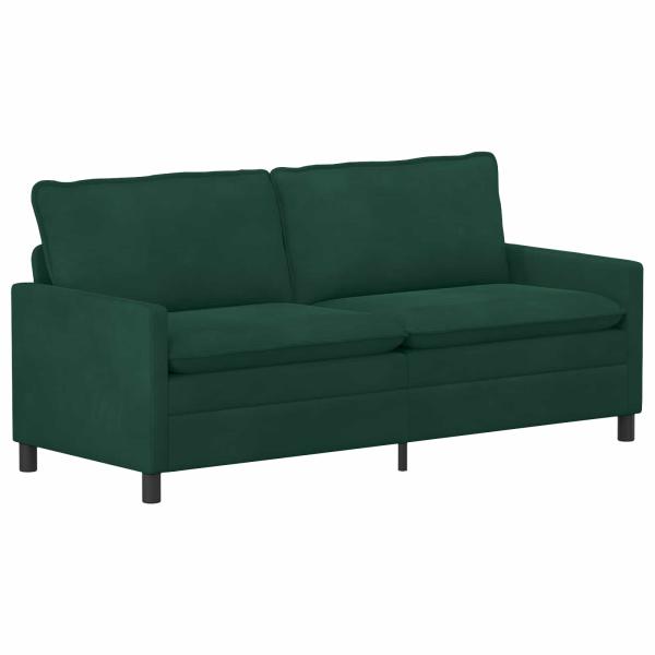 Sofa Set 2 stk. Dunkelgrün Samt