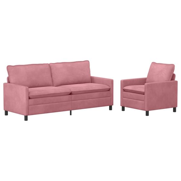 Sofa Set 2 stk. Rosa Samt
