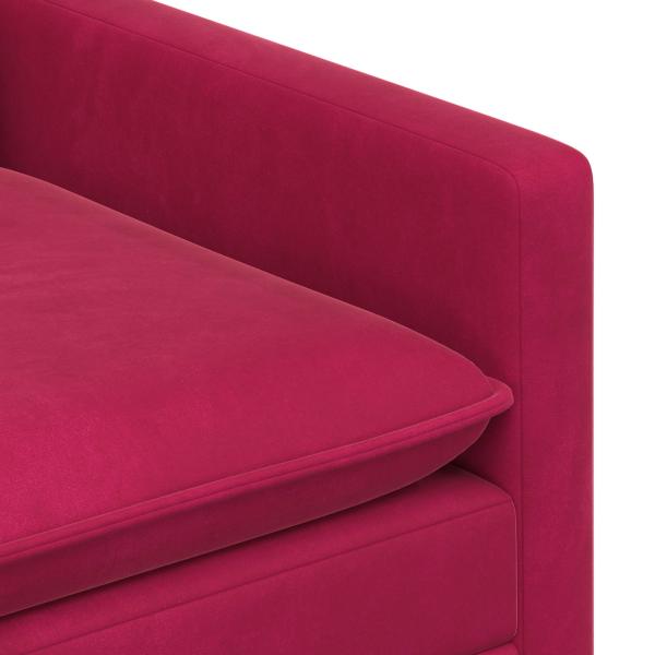 Sofa Set 2 stk. Weinrot Samt