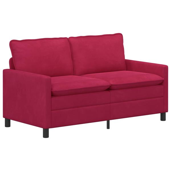 Sofa Set 2 stk. Weinrot Samt