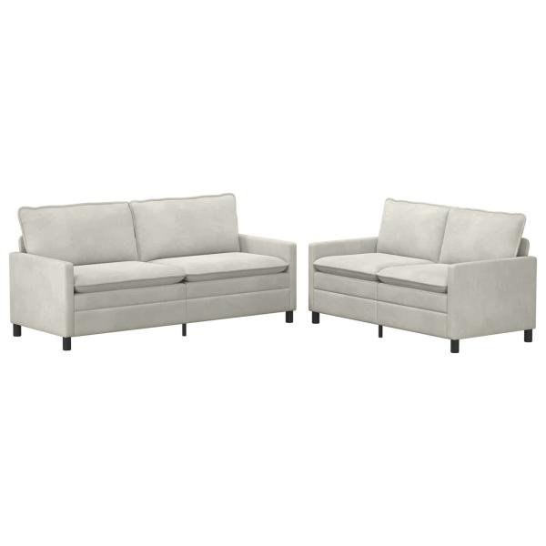 Sofa Set 2 stk. Creme Samt