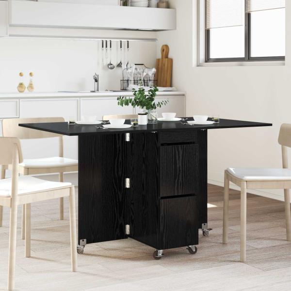 ARDEBO.de - Esstisch 140 x 80 x 77 cm Holzwerkstoff Schwarze Eiche