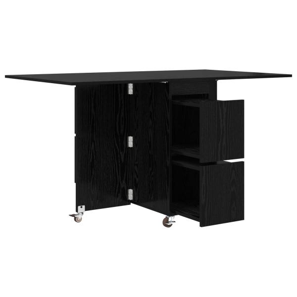 Esstisch 140 x 80 x 77 cm Holzwerkstoff Schwarze Eiche