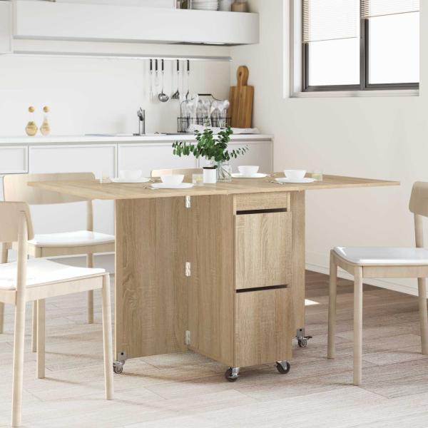 ARDEBO.de - Esstisch 140 x 80 x 77 cm Holzwerkstoff Sonoma-Eiche