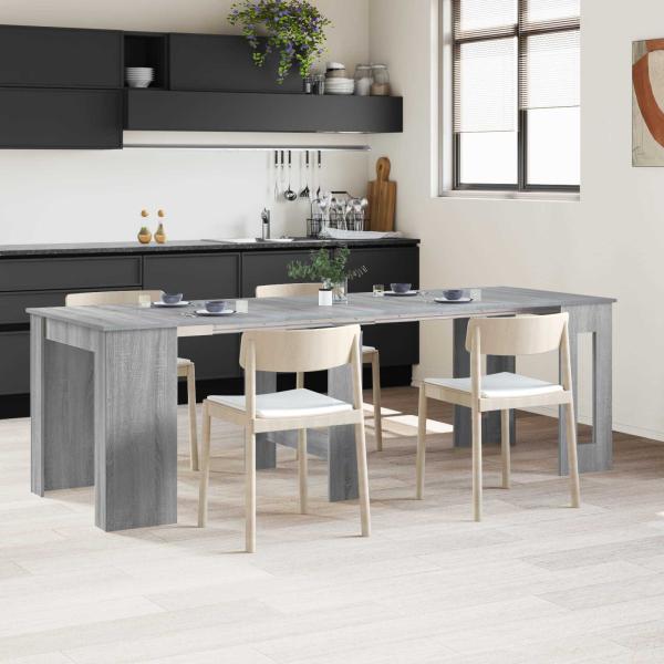 ARDEBO.de - Esstisch 240 x 85 x 75 cm Holzwerkstoff Grau Sonoma