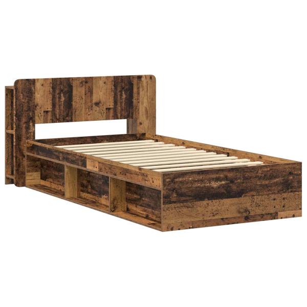 Bettgestell mit Stauraum Altholz 90 x 190 cm Holzwerkstoff