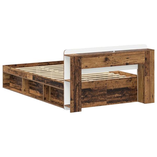 Bettgestell mit Stauraum Altholz 120 x 190 cm Holzwerkstoff