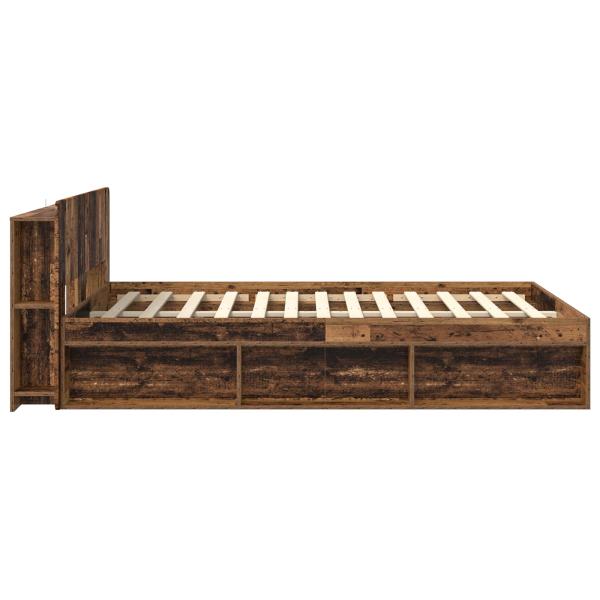 Bettgestell mit Stauraum Altholz 135 x 190 cm Holzwerkstoff