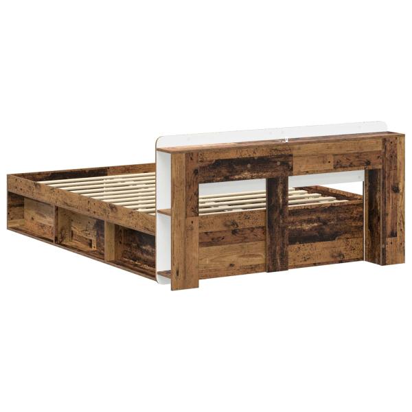 Bettgestell mit Stauraum Altholz 135 x 190 cm Holzwerkstoff