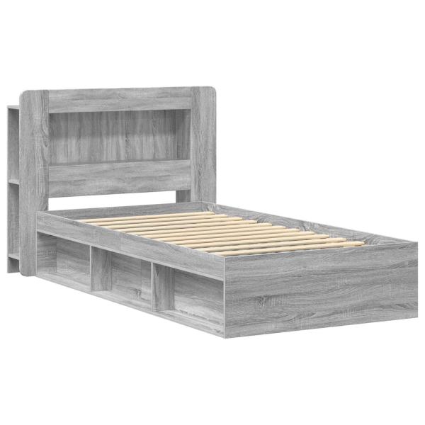 Bettgestell mit Stauraum Grau Sonoma 80 x 200 cm Holzwerkstoff