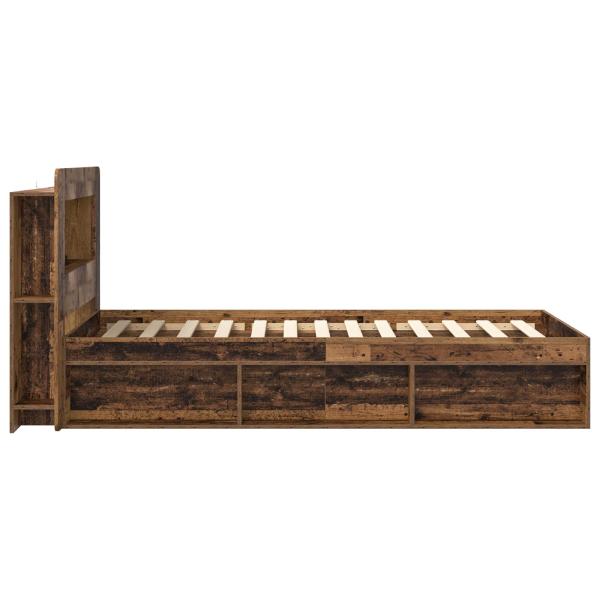 Bettgestell mit Stauraum Altholz 100 x 200 cm Holzwerkstoff