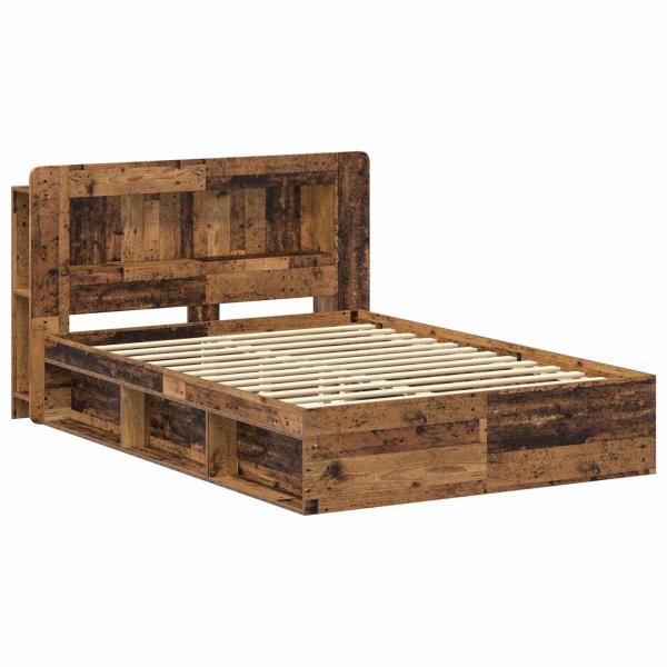 Bettgestell mit Stauraum Altholz 135 x 190 cm Holzwerkstoff