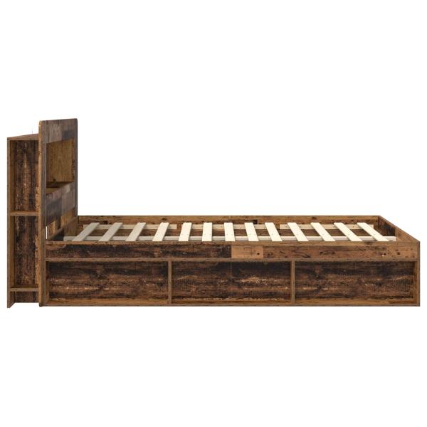 Bettgestell mit Stauraum Altholz 135 x 190 cm Holzwerkstoff