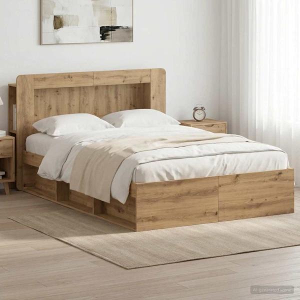 ARDEBO.de - Bettgestell mit Stauraum Artisan-Eiche 140 x 190 cm