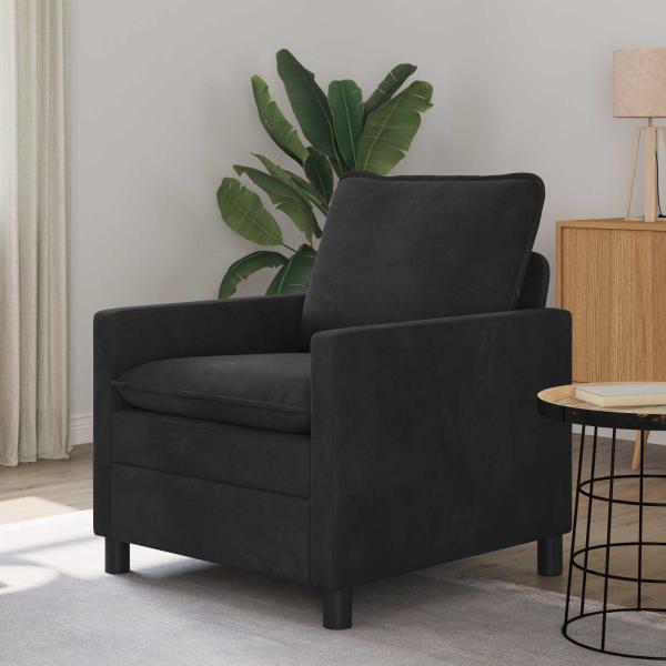 ARDEBO.de - Sofa Schwarz 76 x 81 x 87,5 cm Samt