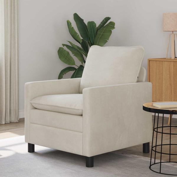 ARDEBO.de - Sofa Creme 76 x 81 x 87,5 cm Samt
