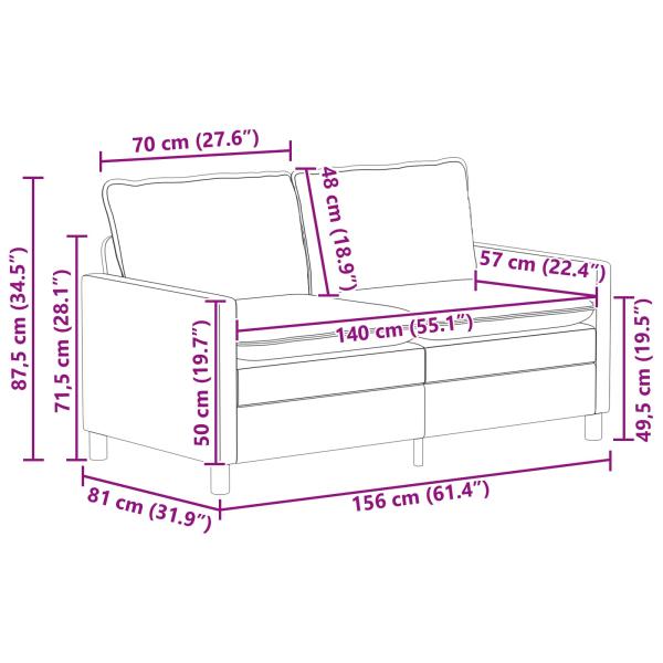 Sofa Creme 156 x 81 x 87,5 cm Samt