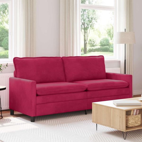 ARDEBO.de - Sofa Weinrot 196 x 81 x 87,5 cm Samt