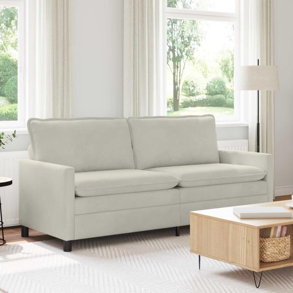 ARDEBO.de - Sofa Creme 196 x 81 x 87,5 cm Samt