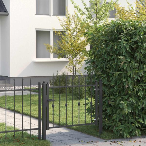 ARDEBO.de - Zauntor ASTEN 100 x 75 cm Metall Schwarz Abschließbar
